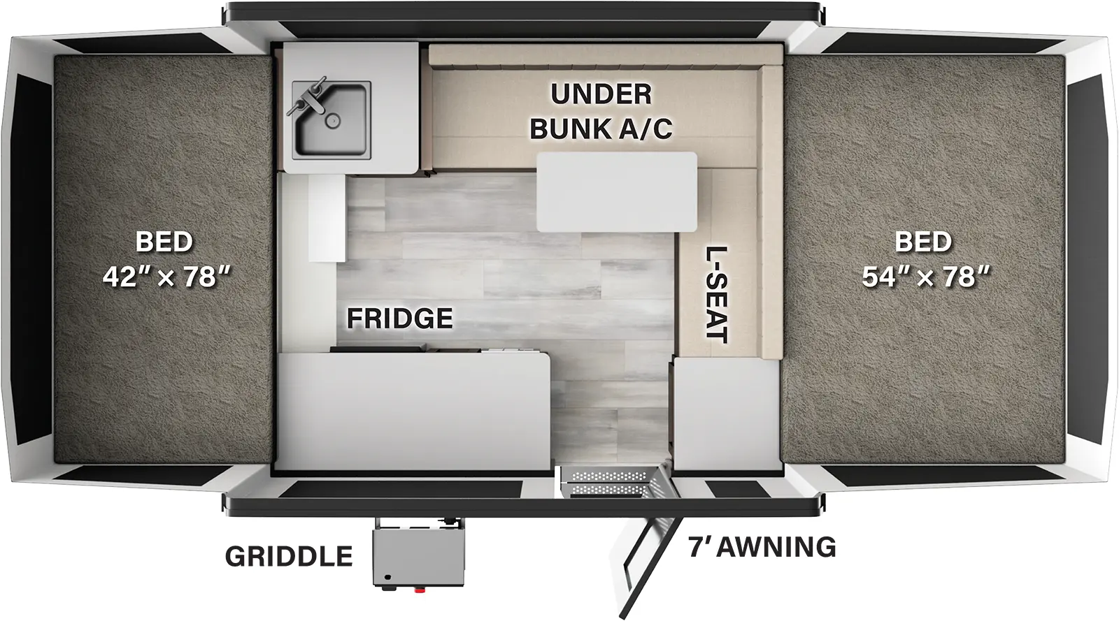 Rockwood Tent  1640FT Floorplan